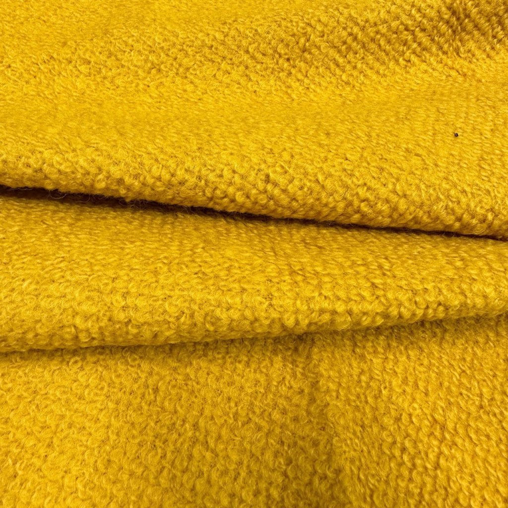 Ткань букле яркого горчичного цвета Ткань букле яркого горчичного цвета