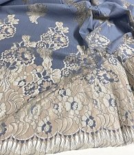 Кружево СКИДКА купон голуб\беж