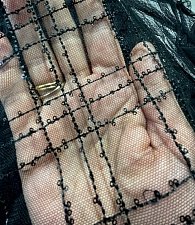 Фатин черный в квадрат с пайеткой 